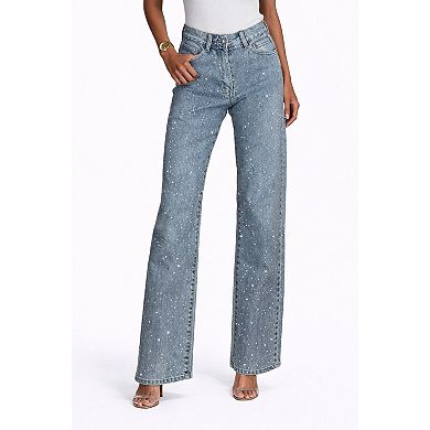 Wide Leg Sparkly Jeans Women