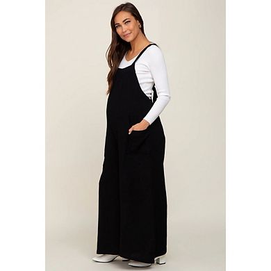 Womens Maternity Boho Overalls with Pockets Casual Loose Jumpsuits Wide Leg Rompers Sleeveless
