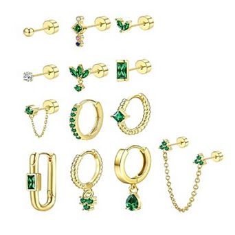 Stud and Hoop Earrings Set