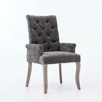 Pnronnc Upholstered Accent Chair Tufted Wingback Armchair Lounge Chair Club Restaurant Chairs