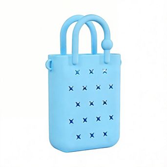 Silicone Rubber Beach Bag With Charms Hole Handbag Adjustable Strap