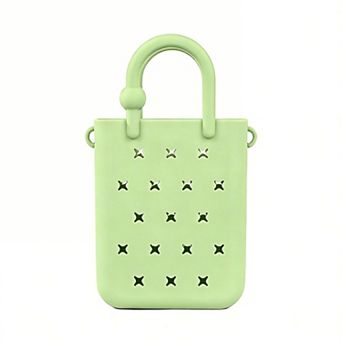 Silicone Rubber Beach Bag With Charms Hole Handbag Adjustable Strap