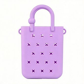 Silicone Rubber Beach Bag With Charms Hole Handbag Adjustable Strap