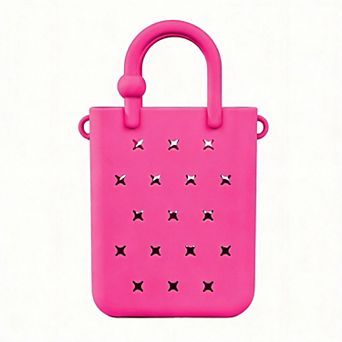 Silicone Rubber Beach Bag With Charms Hole Handbag Adjustable Strap