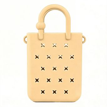 Silicone Rubber Beach Bag With Charms Hole Handbag Adjustable Strap