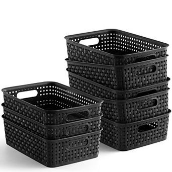 8 Pack Plastic Storage Baskets Small Pantry Organization Bins Household Organizers Gift Basket