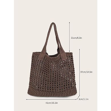 Women's Crochet Hollow Beach Tote Bag