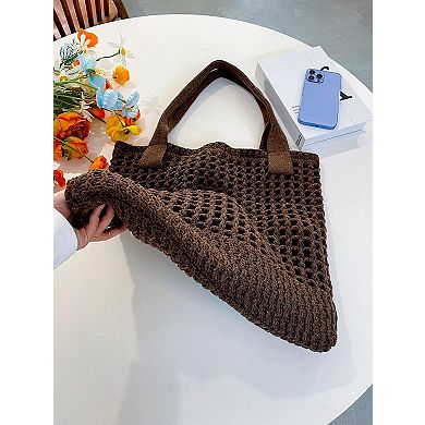 Women's Crochet Hollow Beach Tote Bag