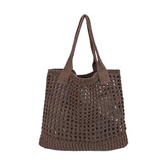 Women's Crochet Hollow Beach Tote Bag