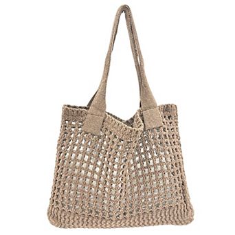 Women's Crochet Hollow Beach Tote Bag