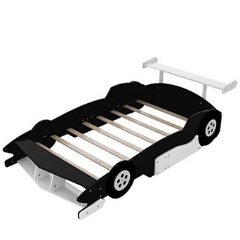 Pnronnc Race Car-Shape Platform Bed Full Size Car Bed with Storage