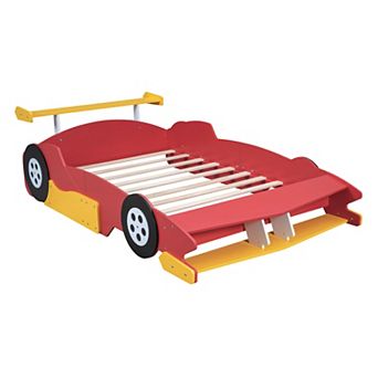 Pnronnc Race Car-Shape Platform Bed Full Size Car Bed with Storage