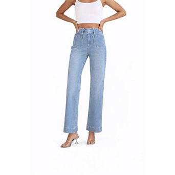Women Trendy Wide Leg Denim Pants