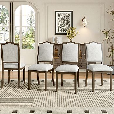Pnronnc 4pcs Dining Chairs Upholstered Wingback Chairs Home Office Chair Reception Chair