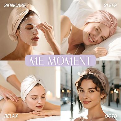 Adjustable Silk Sleep Cap Protects Hair at Night, Prevents Frizz and Tangling