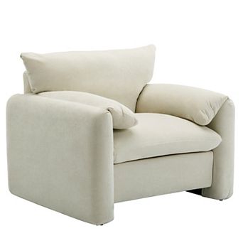 Trikiousd Modern Chenille Oversized Armchair Accent Chair Single Sofa Lounge Chair