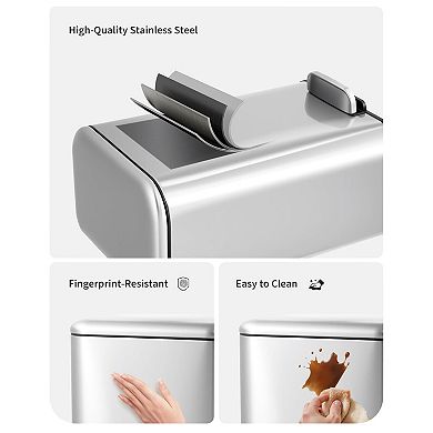 ANIXOL Stainless Steel Step Trash Can with Soft-Close Lid，Step-On