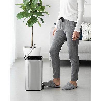 ANIXOL Stainless Steel Step Trash Can with Soft-Close Lid，Step-On