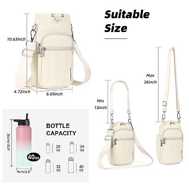 Water Bottle Holder Bag Adjustable Strap Insulated Crossbody Sling Gym Walking