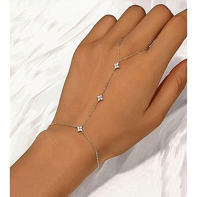 2 Pcs Ring Hand Chain Bracelet