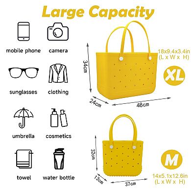 Rubber Beach Bag Waterproof Tote Women Outdoor Washable Handbag