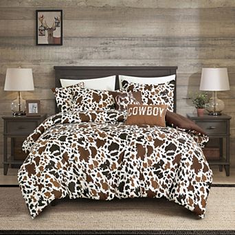 6 pc Cow Print Comforter Set