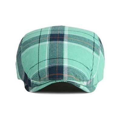 2-Pack Men's Flat Cap / Newsboy Hat Adjustable Plaid Driver Cap