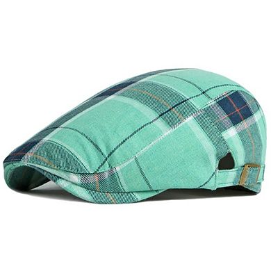 2-Pack Men's Flat Cap / Newsboy Hat Adjustable Plaid Driver Cap
