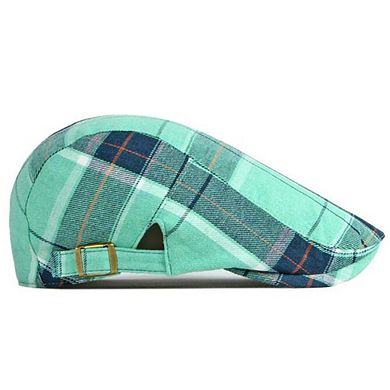 2-Pack Men's Flat Cap / Newsboy Hat Adjustable Plaid Driver Cap