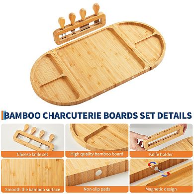 Charcuterie Board Set,Charcuterie Boards Gift Set,Serving Board Tray With Knife,Cheese Board