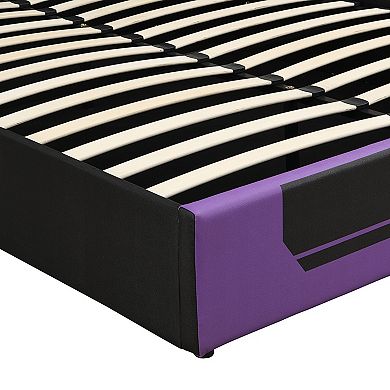 Pnronnc Queen Cyberpunk Aesthetics Esports Design Gaming Bed Hydraulic Storage Platform Bed Frame