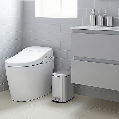 ANIXOL Stainless Steel Trash Can with Removable Bucket，Foot Pedal