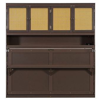 Pnronnc Twin Size Murphy Bed Seamless Space-Saving Foldable Bed Built-in Tech Hub, USB and Lighting