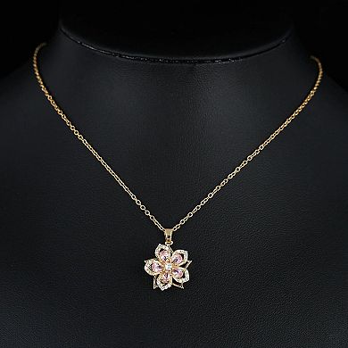 Rotating Flower Charm Necklace