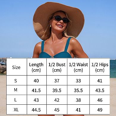 Women's Swimsuit Tankini Bathing Suits Two Piece Full Coverage Slim Swim Suits and Bottom
