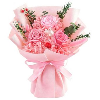 Preserved Orange Rose Bouquet Gift Box for Women