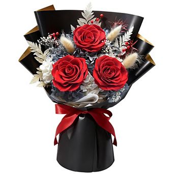 Preserved Orange Rose Bouquet Gift Box for Women