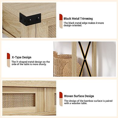 ANIXOL Farmhouse Console Table with 2 Drawers，With Drawers，Metal Frame