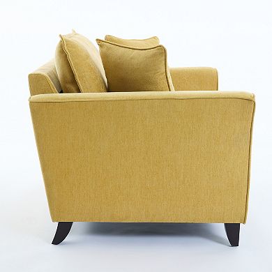 Trikiousd Oversized Armchair Chenille Fabric, Comfy Chair and a Half Single Sofa with Pillow