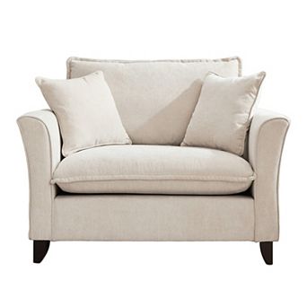 Trikiousd Oversized Armchair Chenille Fabric, Comfy Chair and a Half Single Sofa with Pillow
