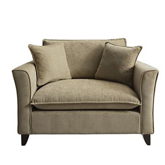 Trikiousd Oversized Armchair Chenille Fabric, Comfy Chair and a Half Single Sofa with Pillow
