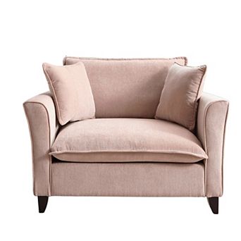 Trikiousd Oversized Armchair Chenille Fabric, Comfy Chair and a Half Single Sofa with Pillow