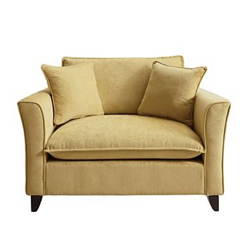 Trikiousd Oversized Armchair Chenille Fabric, Comfy Chair and a Half Single Sofa with Pillow