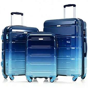 Trikiousd Luggage Set of 3, 20inch with USB Port, ABS+PC Hard Shell Luggage with Spinner Wheels