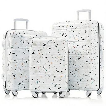 Trikiousd Luggage Set of 3, 20inch with USB Port, ABS+PC Hard Shell Luggage with Spinner Wheels