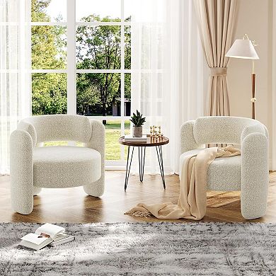 Modern Chenille Accent Chair, Mid-Century Upholstered Living Room Chair