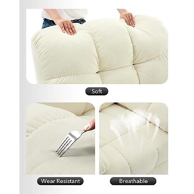 360 Swivel Rocking Recliner Chair Overstuffed Breathable Fabric Single Sofa