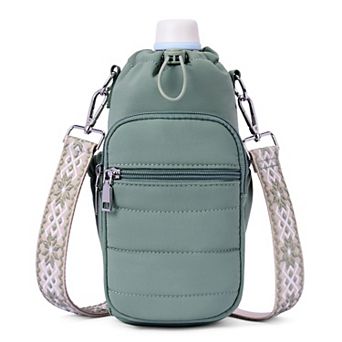 Water Bottle Bag Crossbody Insulated Holder Adjustable Strap