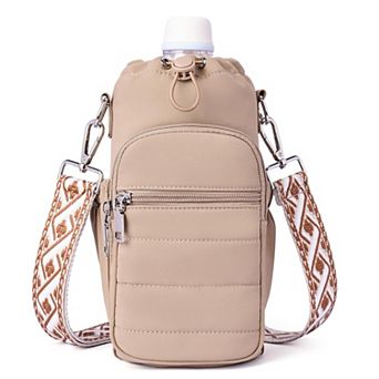 Water Bottle Bag Crossbody Insulated Holder Adjustable Strap