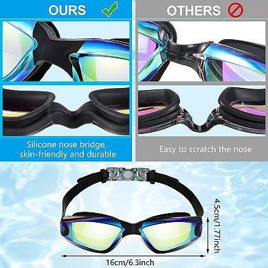 6pc Swimming Goggles Anti Fog Ear Plugs Nose Clip